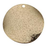 Brass Jewelry Pendants, Flat Round, real gold plated Approx 1mm 