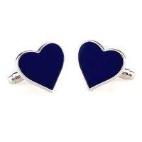 Brass Cufflinks, Heart, epoxy gel, Unisex 