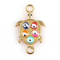 Zinc Alloy Connector, plated, evil eye pattern & enamel & 1/1 loop lead & cadmium free Approx 2.5mm 