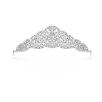 Bridal Tiaras, Zinc Alloy, Crown, silver color plated, with rhinestone, white 