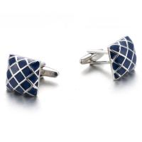 Brass Cufflinks, platinum plated, Unisex & enamel 