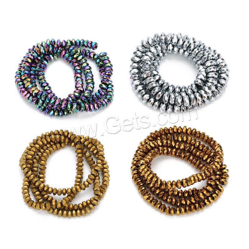 Perles hématite magnétique multicolore, abaque, normes différentes pour le choix & facettes, plus de couleurs à choisir, Trou:Environ 1.5mm, Longueur:Environ 15 pouce, Vendu par brin