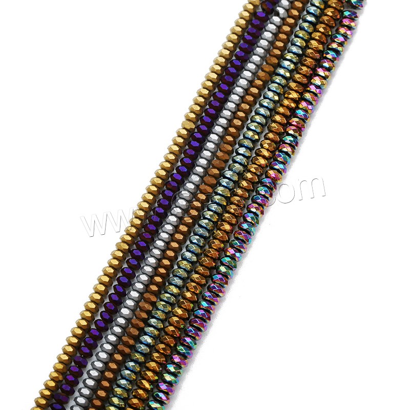 Perles hématite magnétique multicolore, abaque, normes différentes pour le choix & facettes, plus de couleurs à choisir, Trou:Environ 1.5mm, Longueur:Environ 15 pouce, Vendu par brin