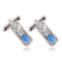 Zinc Alloy Cufflinks, with Glass, plated, Unisex & with glass & sandglass 