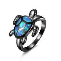 Brass Finger Ring, with Opal, plated & for woman 