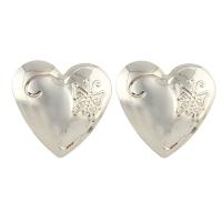 Colgantes de Aleación de Zinc en Forma de Corazón, chapado en color de plata, libre de plomo & cadmio, 50x49x4mm, agujero:aproximado 6mm, Vendido por UD