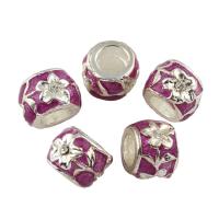 Rhinestone Zinc Alloy Beads, Drum, platinum color plated, enamel & with rhinestone Approx 2.5mm 