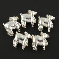 Zinklegierung Tier Perlen, Stier, silberfarben plattiert, 8x6x14mm, Bohrung:ca. 2.5mm, 10PCs/Tasche, verkauft von Tasche