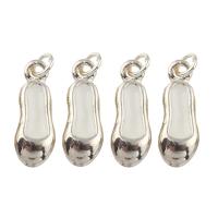 Zinklegierung Schuhe Anhänger, Platinfarbe platiniert, Emaille, 7x19x3mm, Bohrung:ca. 2mm, 10PCs/Tasche, verkauft von Tasche