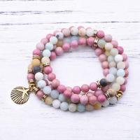 Rhodochrosite Wrap Bracelet, with Zinc Alloy, plated, Unisex Approx 21 Inch 