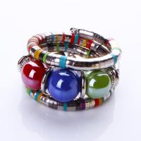 perle de plastique bracelet ordinaire, avec alliage de zinc, styles différents pour le choix, plus de couleurs à choisir, 40mm, Diamètre inté Environ 55mm, Vendu par PC