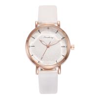 Reloj de Pulsera de mujeres, Cuero de PU, con Aleación & Vidrio, movimiento chino, Redondo aplanado, para mujer, más colores para la opción, 32x14x9mm, longitud:aproximado 9 Inch, Vendido por UD