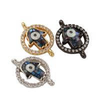 Brass Connector, Evil Eye Hamsa, plated, micro pave cubic zirconia nickel, lead & cadmium free Approx 1.2mm 