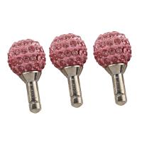 Zinc Alloy Earphone Dust Jack Cap Plug, with Rhinestone Clay Pave, platinum color plated 