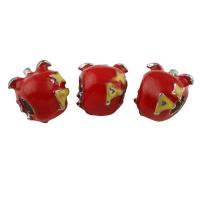 Enamel Zinc Alloy Beads, Apple, platinum color plated Approx 4mm 