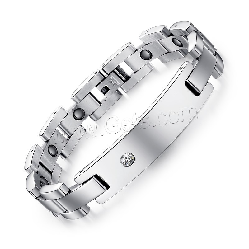 Titane bracelet en acier et bracelet, Acier titane, Infini, Placage, pour le couple, argent, 215x12mm,200x10mm, Vendu par brin