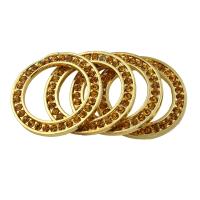 Zinklegierung Verbindungsring, Kreisring, goldfarben plattiert, mit Strass, 27x2.5mm, Bohrung:ca. 18mm, 10PCs/Tasche, verkauft von Tasche