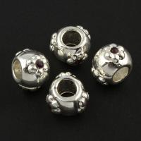 Enamel Zinc Alloy Beads, Drum, platinum color plated Approx 4mm 