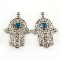 En alliage de zinc mal pendant des yeux, Mal Hamsa yeux, Plaqué de couleur d'argent, émail Environ Vendu par PC