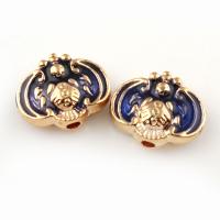 Enamel Zinc Alloy Beads, gold color plated Approx 1.5mm 