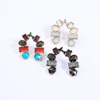 Zinc alliage strass Stud Earring, alliage de zinc, Placage, pour femme & avec strass, plus de couleurs à choisir, sans plomb et cadmium, 35mm, Vendu par paire