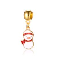 Zinc Alloy European Pendants, Snowman, gold color plated, without troll & enamel 10-30mm Approx 4-4.5mm 