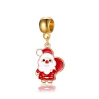 Zinc Alloy European Pendants, Santa Claus, gold color plated, without troll & enamel, 10-30mm Approx 4-4.5mm 