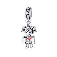 Zinc Alloy European Pendants, Cartoon, antique silver color plated & without troll & enamel, 10-30mm Approx 4-4.5mm 