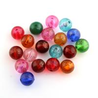 Handgefertigte Lampwork Perlen, rund, zufällig gesendet, gemischte Farben, 12x12mm, Bohrung:ca. 1.5mm, ca. 550PCs/Tasche, verkauft von Tasche