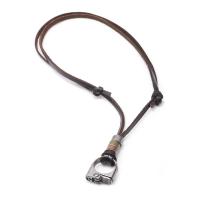 cuir de peau de vache collier de chandail, avec alliage de zinc, Placage, pour homme & 3 brins Environ 27.5 pouce, Vendu par brin