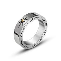 Titanium Steel Finger Ring, Unisex & blacken 