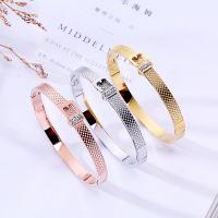 Bracelet en acier inoxydable, Placage, pour femme & avec strass, plus de couleurs à choisir, Vendu par PC