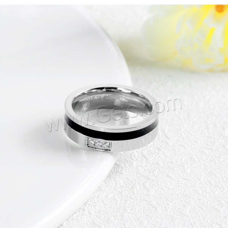 Acier titane Couple Anneau, styles différents pour le choix & pavé de micro zircon, 6mm, Vendu par PC