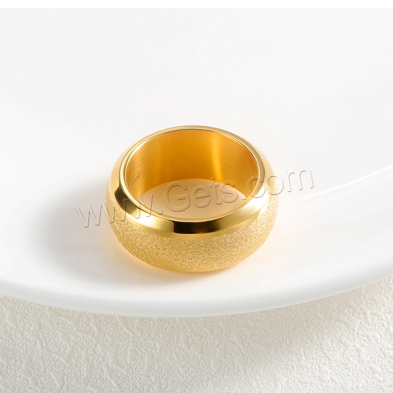 Acier titane bague, Placage de couleur d'or, normes différentes pour le choix & pour homme & givré, 3.2mm, 10mm, Vendu par PC