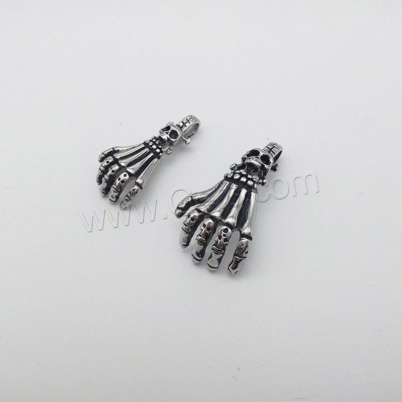 Stainless Steel Pendants, Hand, different size for choice & blacken, Hole:Approx 2-4mm, Sold By PC