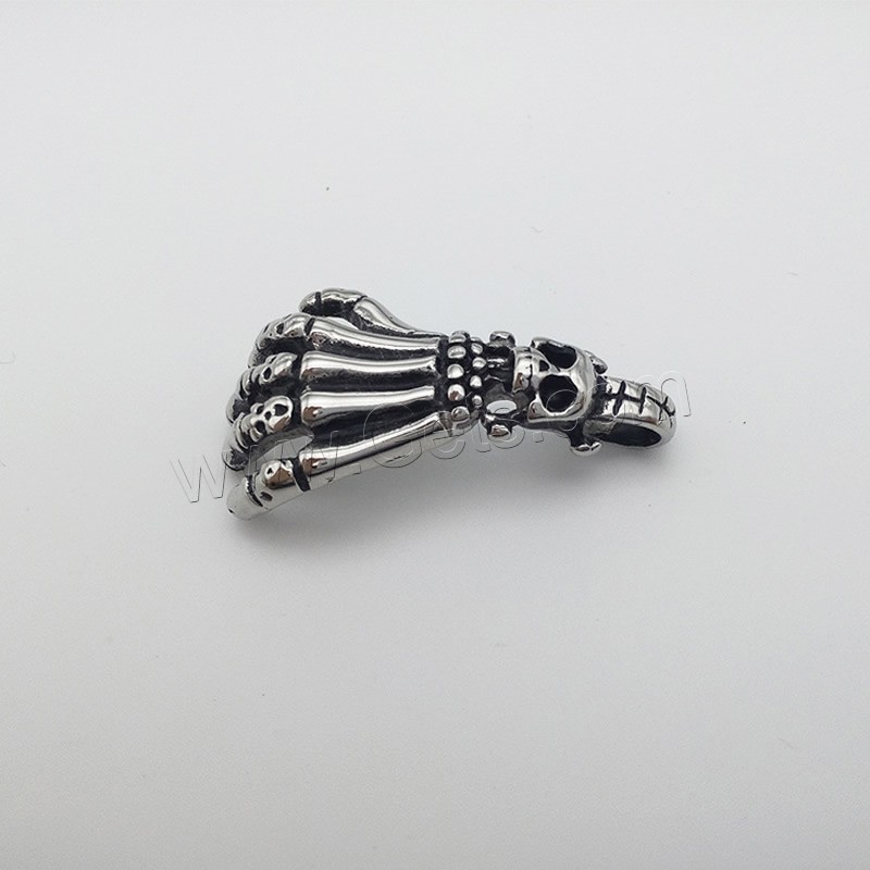 Stainless Steel Pendants, Hand, different size for choice & blacken, Hole:Approx 2-4mm, Sold By PC