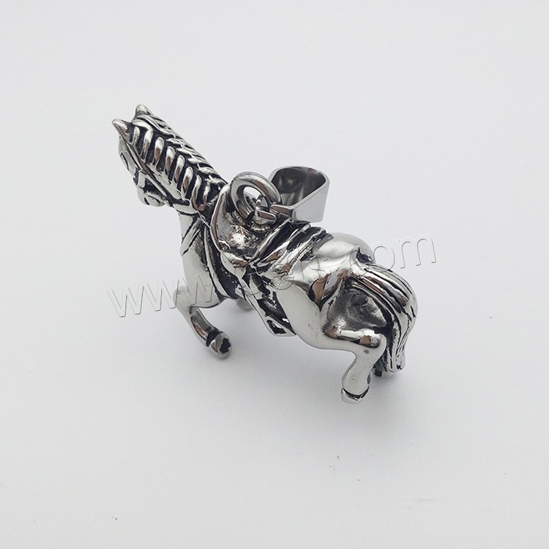 Stainless Steel Animal Pendants, Horse, different size for choice & blacken, Hole:Approx 2-4mm, Sold By PC