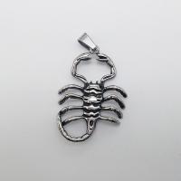 Pendentifs d'animaux en acier inoxydable , scorpion, noircir Environ 2-4mm, Vendu par PC