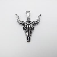 Pendentifs d'animaux en acier inoxydable , bœuf, noircir Environ 2-4mm, Vendu par PC