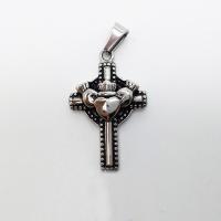 Stainless Steel Cross Pendants, blacken Approx 2-4mm 