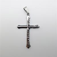 Stainless Steel Cross Pendants, blacken Approx 2-4mm 