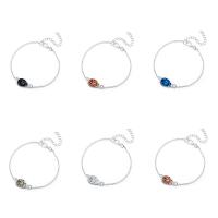 aleación de zinc Pulsera, con Plástico, con 2inch extender cadena, chapado en color de plata, cadena oval & para mujer, más colores para la opción, 22mm, longitud:aproximado 7.8 Inch, Vendido por Sarta