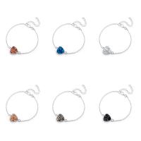 aleación de zinc Pulsera, con Plástico, con 2inch extender cadena, chapado en color de plata, cadena oval & para mujer, más colores para la opción, 20mm, longitud:aproximado 7.8 Inch, Vendido por Sarta