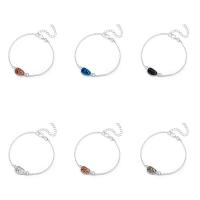 aleación de zinc Pulsera, con Plástico, con 2inch extender cadena, chapado en color de plata, cadena oval & para mujer, más colores para la opción, 22mm, longitud:aproximado 7.8 Inch, Vendido por Sarta