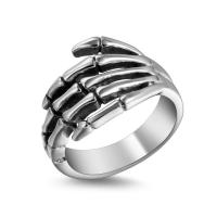 Titanium Steel Finger Ring, Unisex & blacken 