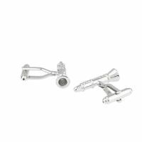 Messing Manschettenknöpfe, Platinfarbe platiniert, unisex, 26x6mm, verkauft von Paar