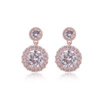 Boucles d'oreilles en laiton zircon cubique, argent pur puce boucle d'oreille, Placage, pour femme & avec zircone cubique, plus de couleurs à choisir Vendu par paire