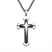 Titanium Steel Jewelry Necklace, Cross, plated, box chain & for man 53mm Approx 21.5 Inch 