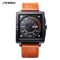 Sinobi®Men reloj de joyería, aleación de zinc, con Cuero de PU & Vidrio, movimiento chino, chapado, Resistente al agua de la vida & para hombre, más colores para la opción, 44mm, longitud:aproximado 9.4 Inch, Vendido por UD