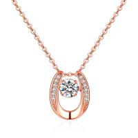 Cubic Zircon Micro Pave Brass Necklace, with 5cm extender chain, plated, oval chain & micro pave cubic zirconia & for woman nickel, lead & cadmium free Approx 15.75 Inch 